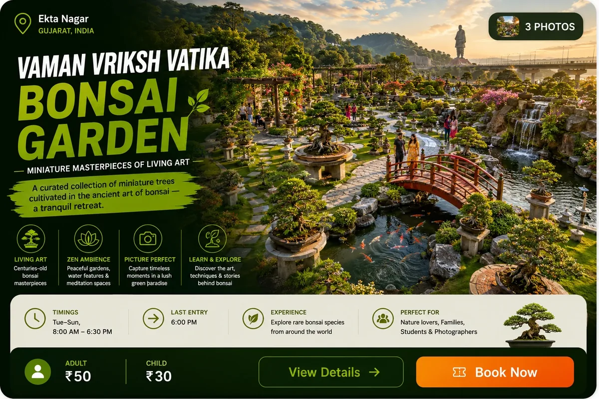 Bonsai Garden at Statue of Unity — key info at a glance