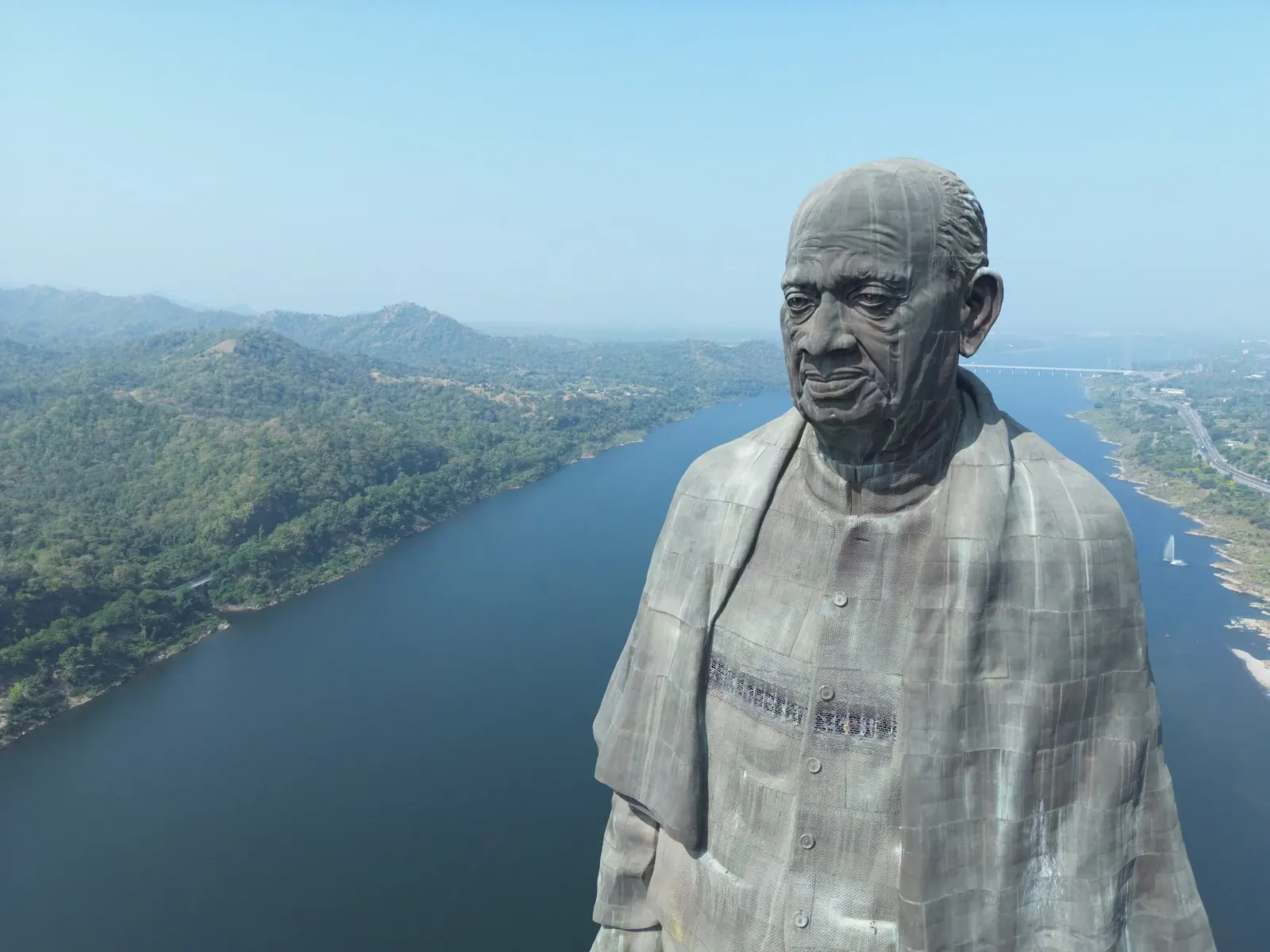 Statue of Unity across the Narmada valley